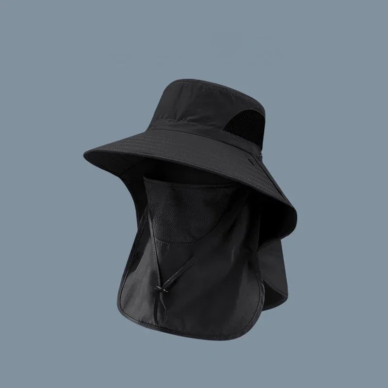 Fishing Hat UV Sun Protection Wide Brim Hat w/ Face Cover & Neck Flap Unisex