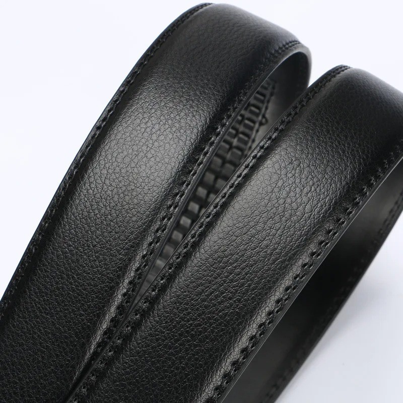 Luxury Men’s Automatic Buckle Belt Ratchet Strap Black Brown Leather Strap Jeans