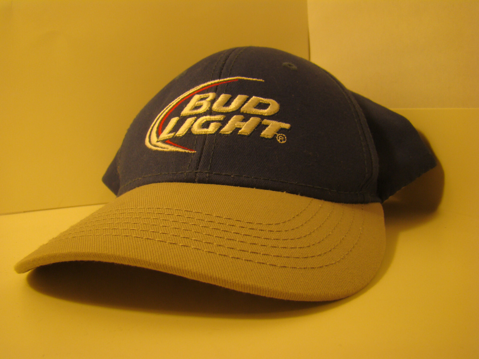 BUD LIGHT BASEBALL HAT CAP BLUE & GRAY ADJUSTABLE