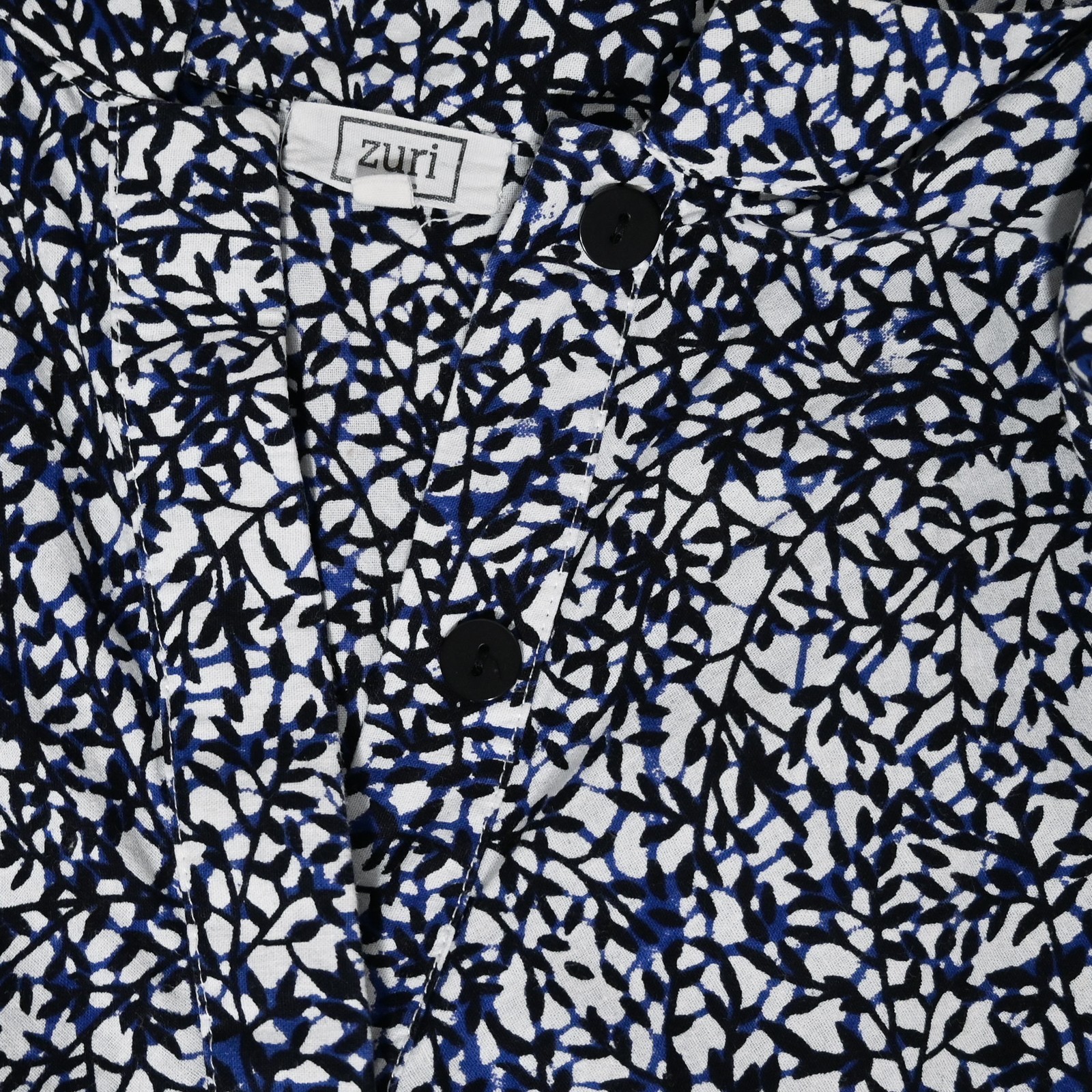 Zuri Kenya Cotton Shirt Dress XL Womens Blue World Wide Web Print