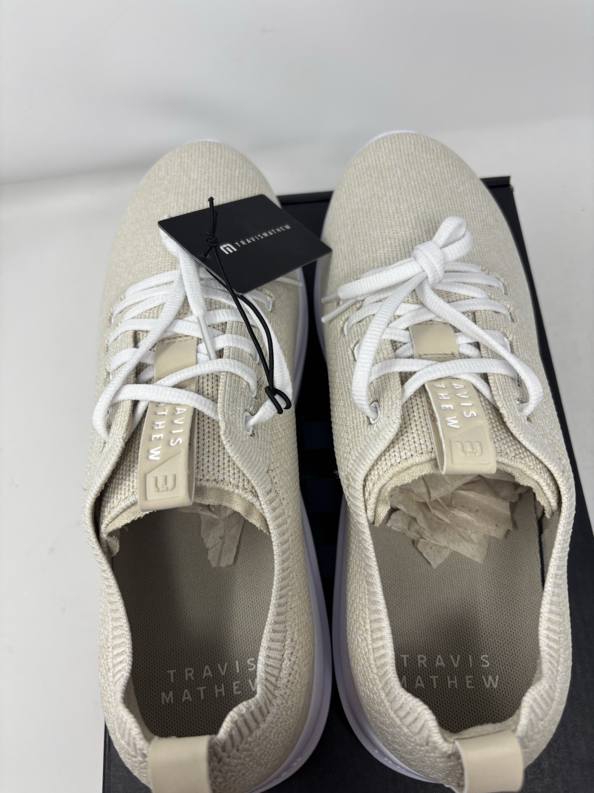 Travis Mathew The Daily Lite Italian Sand Beige White Sneaker Men’s Size
