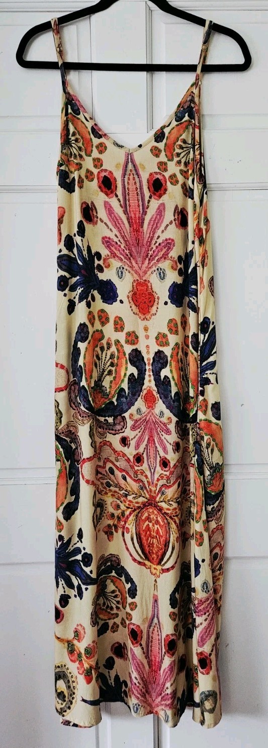 Natural Life Gracie Slip Maxi Dress Sundress Boho Chic Long Womens Medium Bright