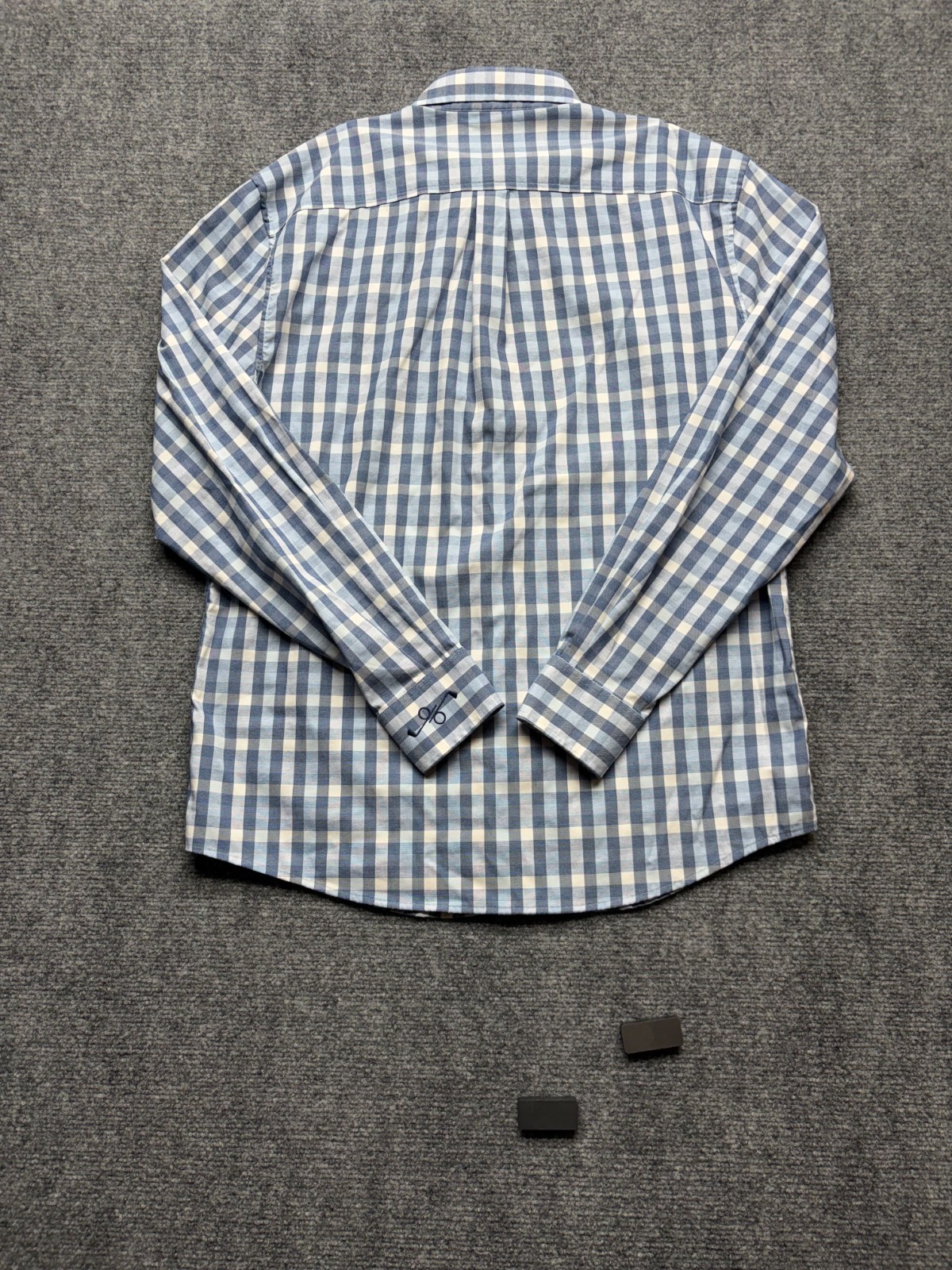 johnnie-O Prep-Formance Blue White Gingham Check Long Sleeve Button Down Shirt M
