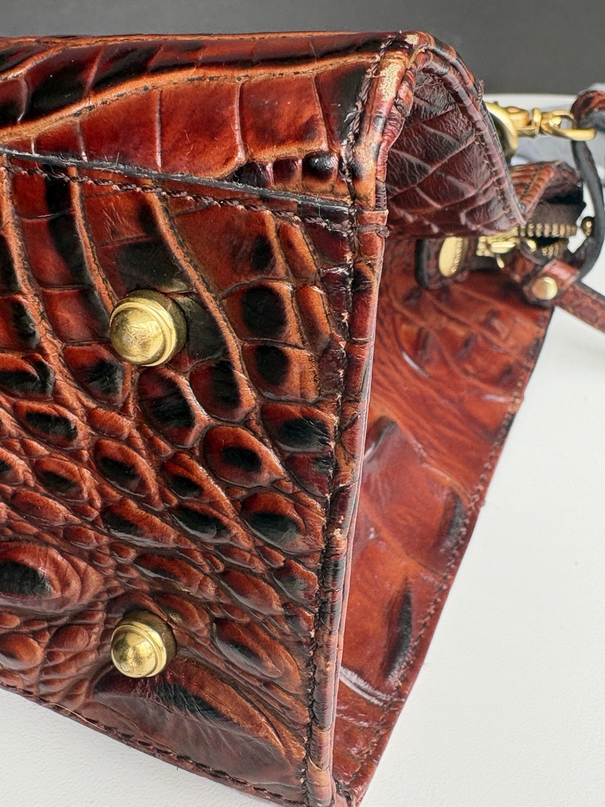 Brahmin Anywhere Convertible Melbourne Embossed Leather Satchel-Matching Wallet