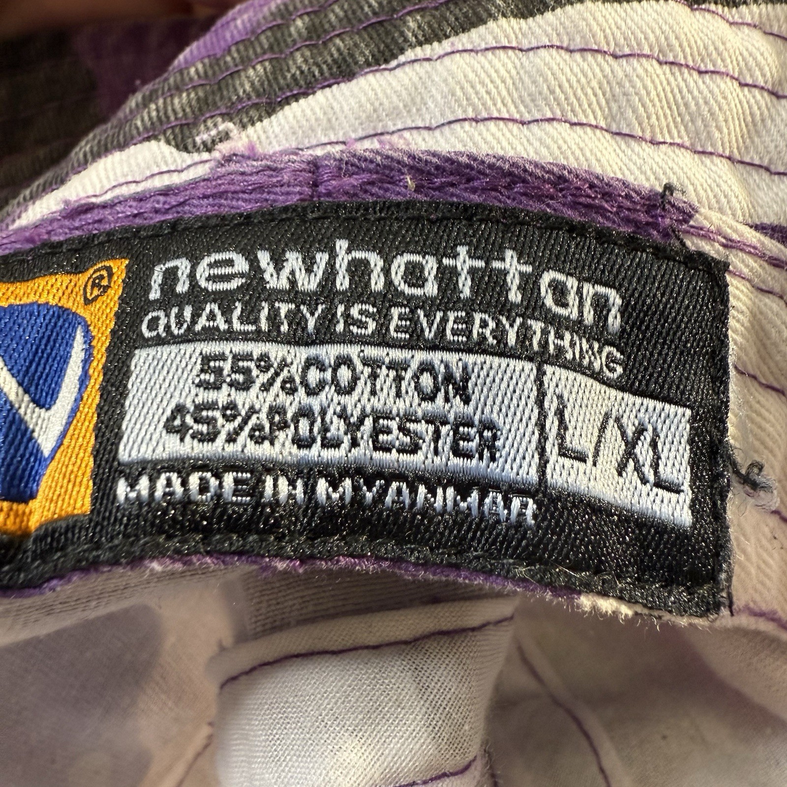 Newhattan Bucket Hat Camo Purple Black White Gray Unisex L/XL Cotton/Polyester
