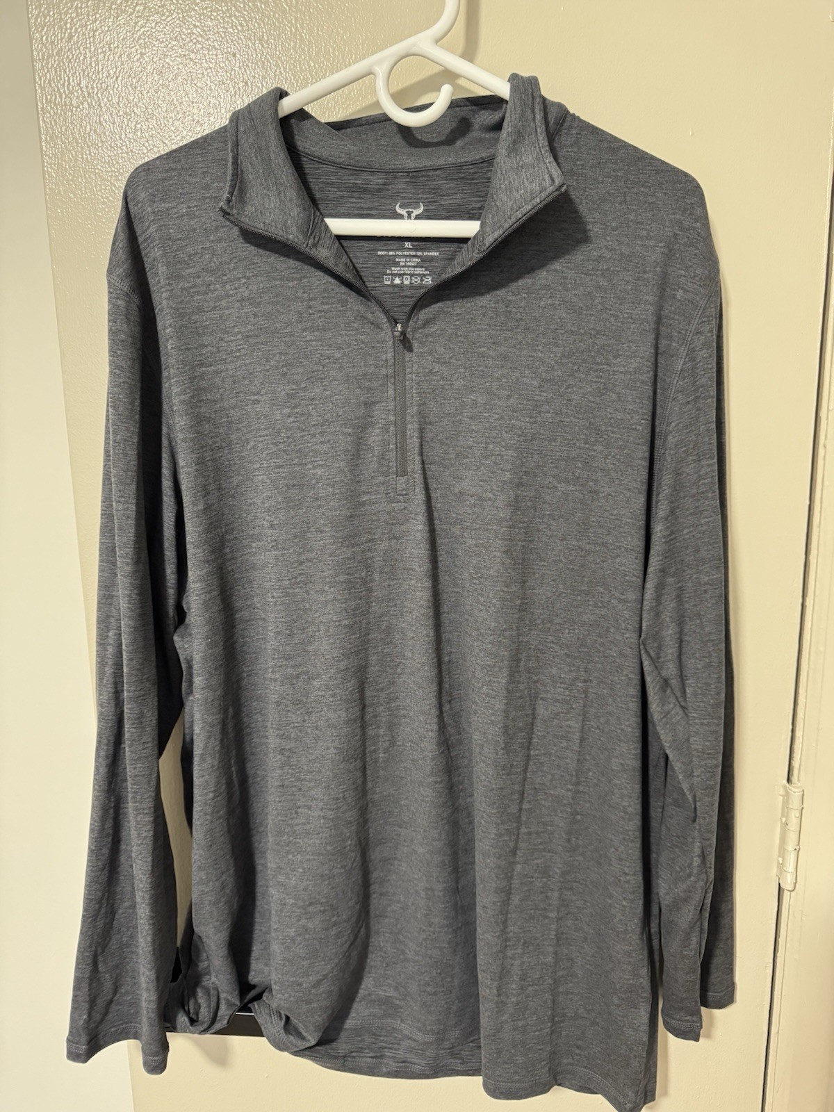 Bison Ridge XL Heather Gray Performance Pullover