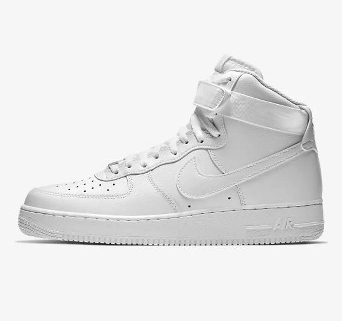 Nike Air Force 1 Men’s White High Top Lace Up Hook & Loop Solid Sneakers