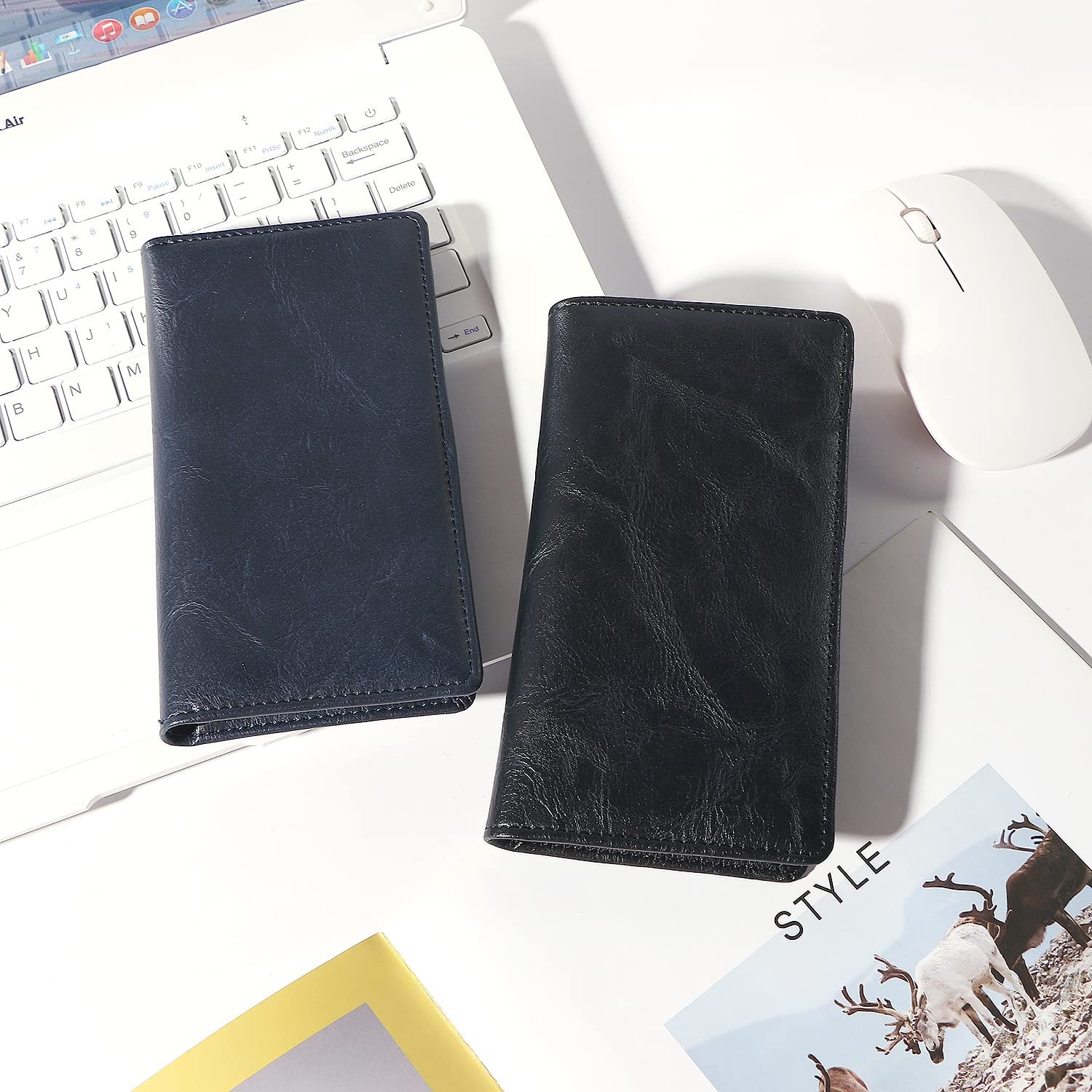 Checkbook Cover with Pen Holder for Women & Girls RFID Blocking PU Leather Ca…