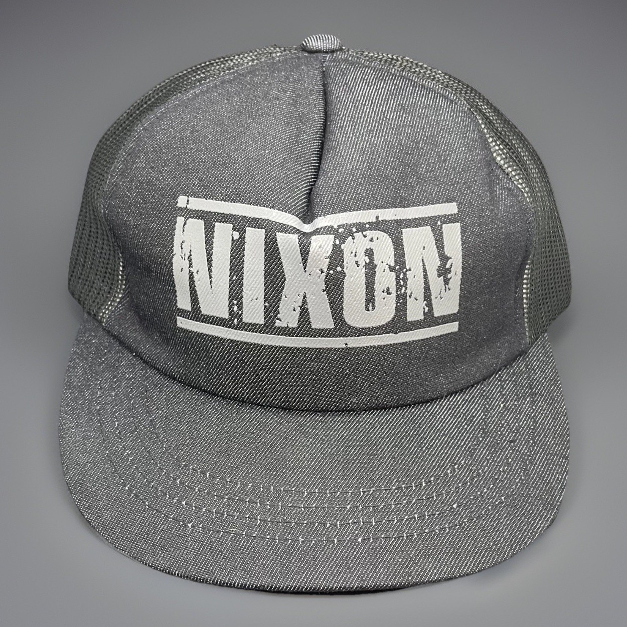 Nixon Snapback Black Gray Block Logo Trucker Skate Cotton Hat New