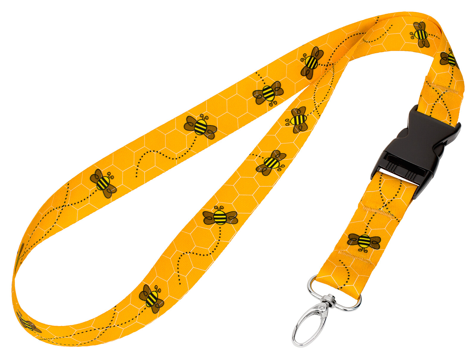 Country Brook Design® 1 Inch Busy Bee Neck Strap Lanyard