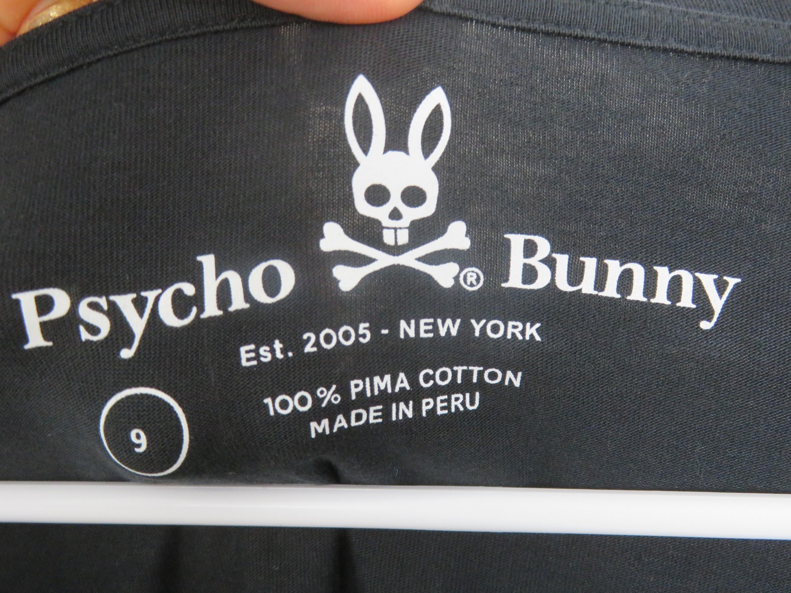 Psycho Bunny Shirt Mens 2XL 9 Black Long Sleeve Pima Cotton Logo Skull Casual
