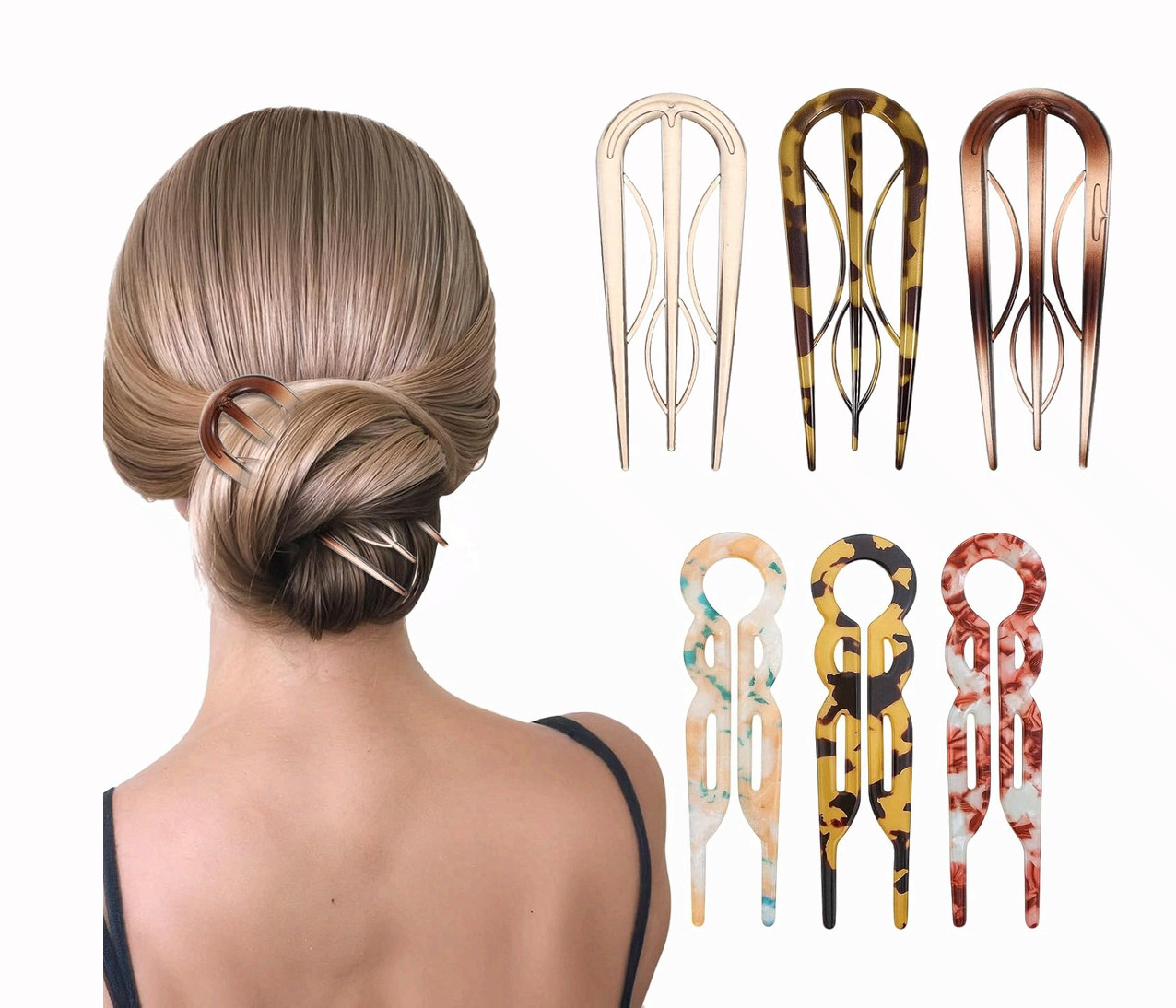 French Hair Pins Strong Flat Hair Clips Styling Accessories 6 Pc