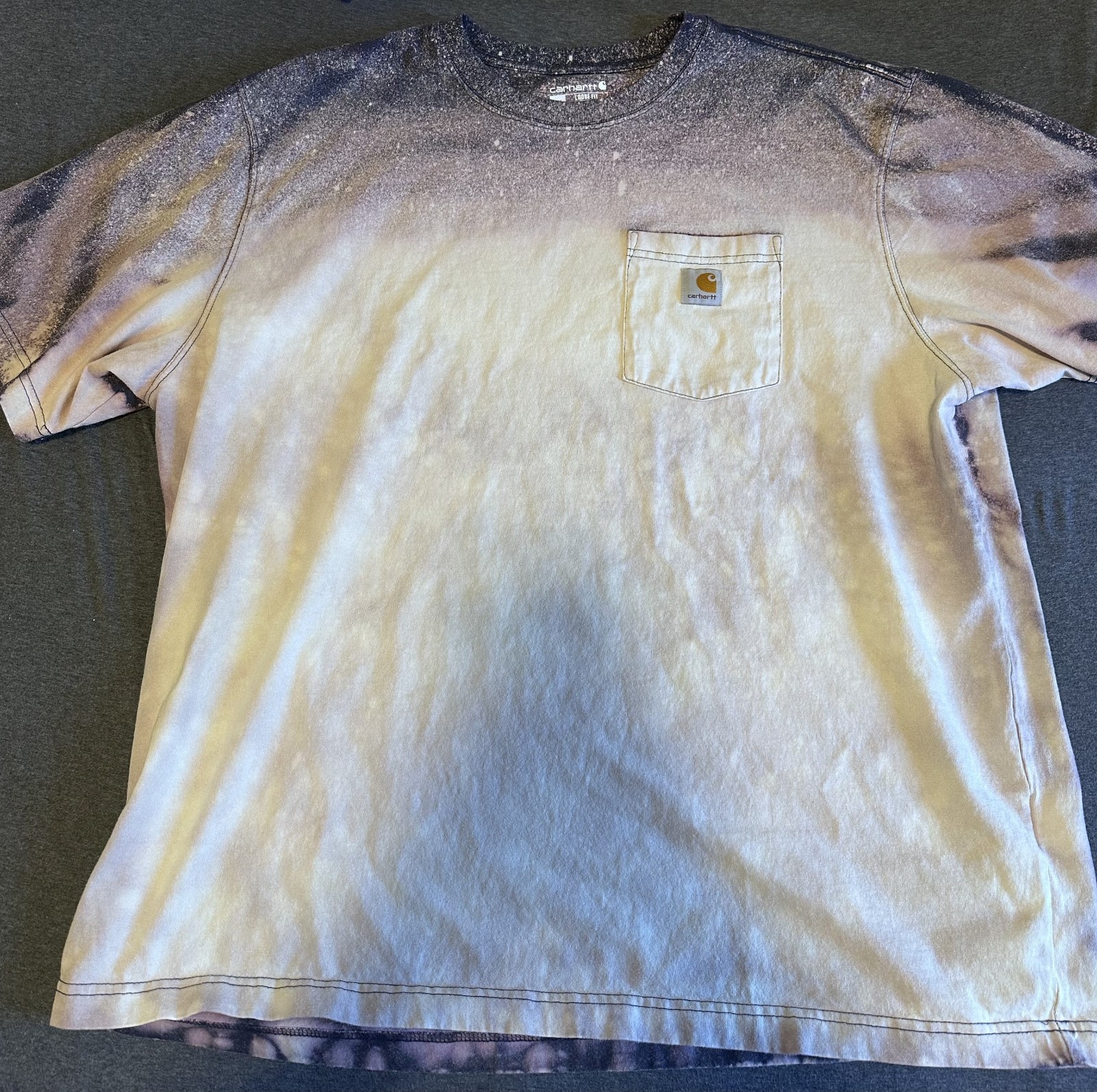 Carhartt Mens Navy Tie Dye Pocket Tee Size 2XL