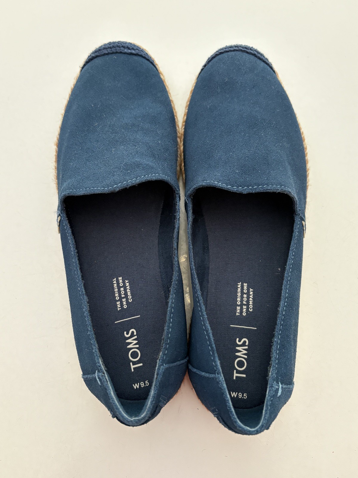 Tom’s Shoes Pismo Blue Suede Espadrille For Women Sz 9.5