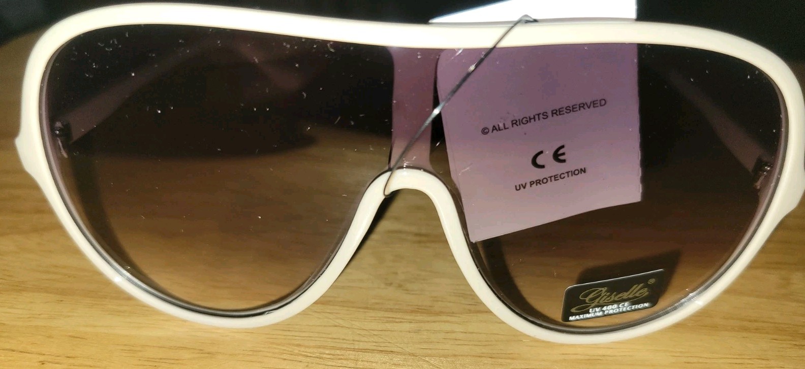 Unisex Bone Color Giselle Brand Black Lens Aviators