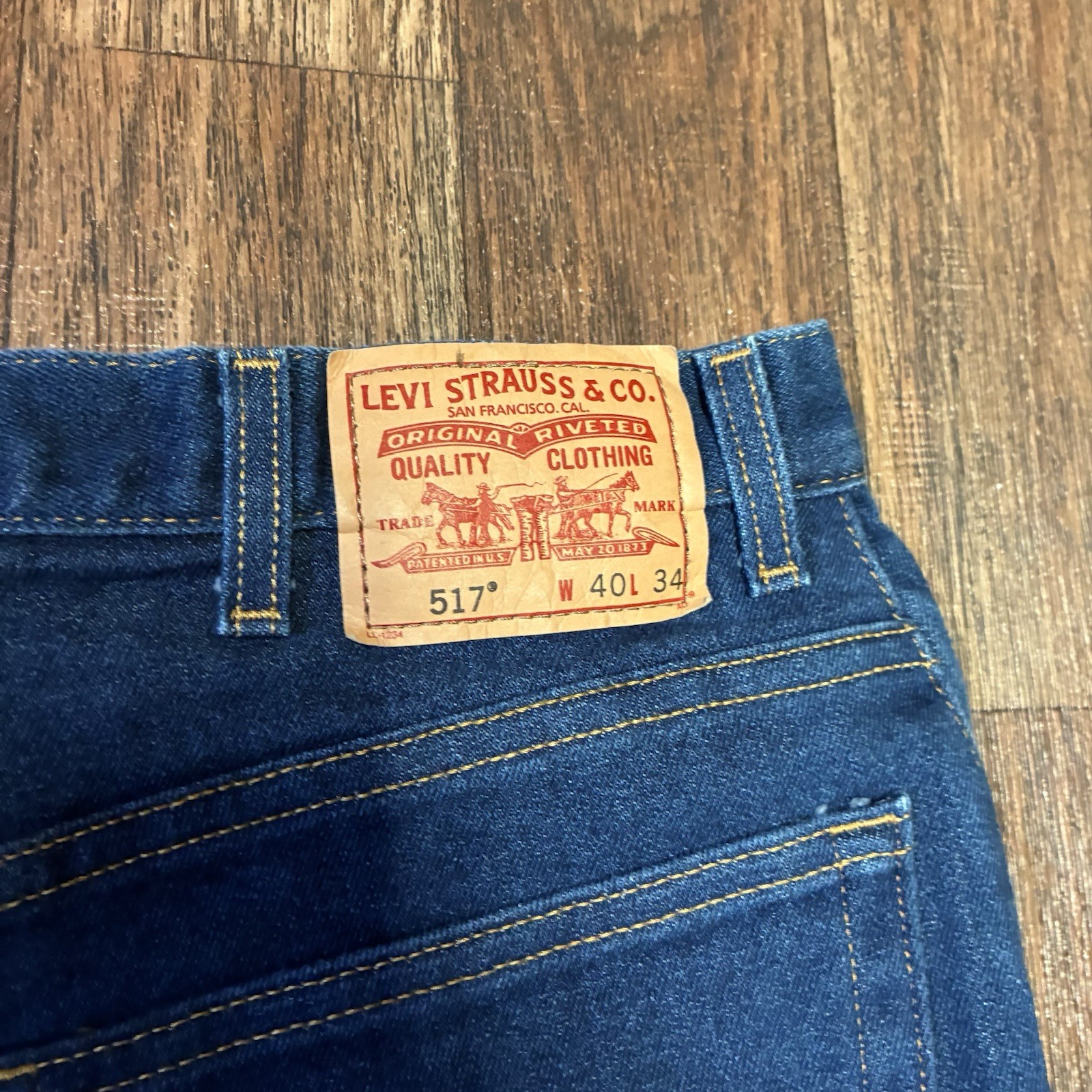 Levis 517 Jeans Mens 36×33 Blue Denim Bootcut Straight Leg Cowboy Rodeo