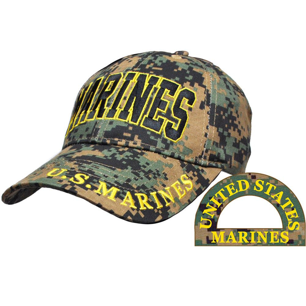 Camo United States US Marines Corps USMC Marine Cotton Adjust Cap Hat LICENSED