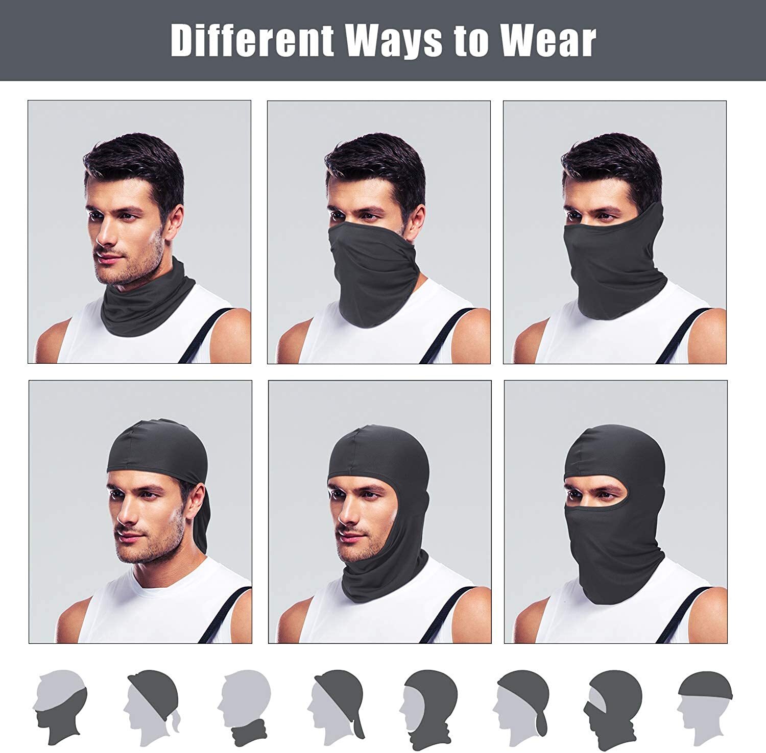 Balaclava Full Face Mask UV Protection Ski Sun Hood Tactical Masks for Men Women