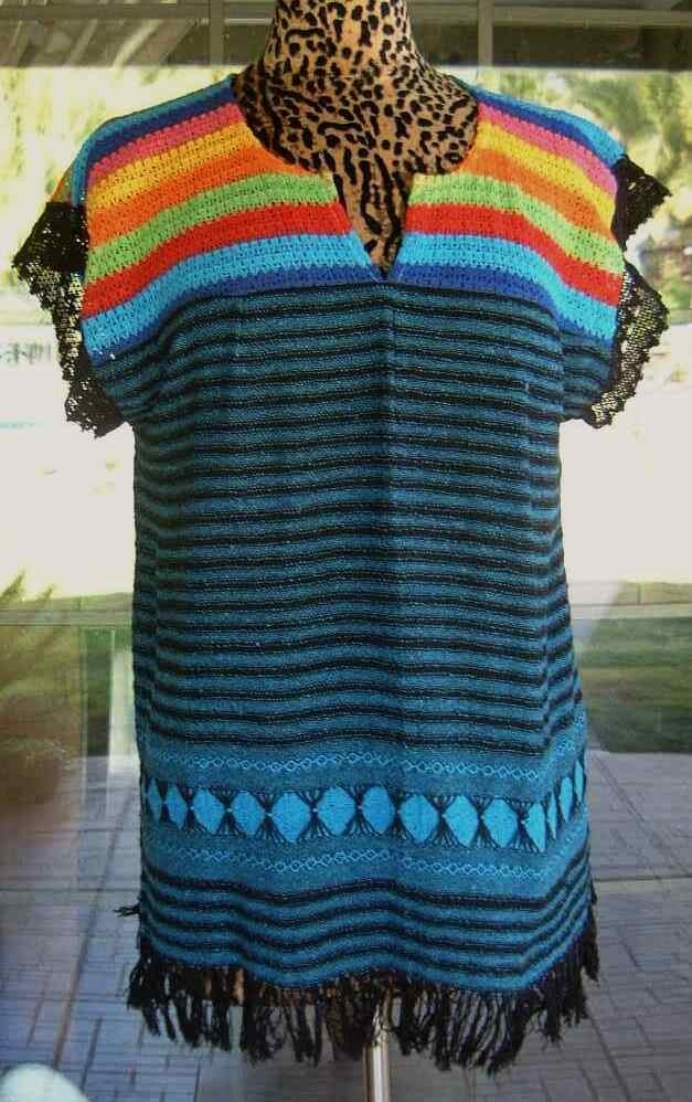 Fringe Trim Sleeveless Top Or Swim Suit Cover Up Sz. XL 44″ Bust