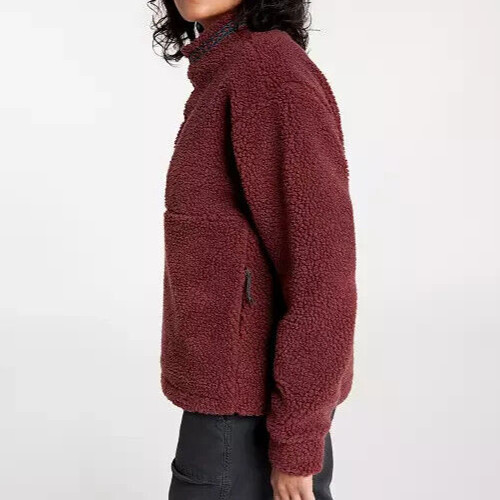 ALPINE DESIGN ‘ 1/4 SNAP SHERPA PULLOVER ‘ SIZE XL ‘ DARK AUBURN ‘ WOMENS