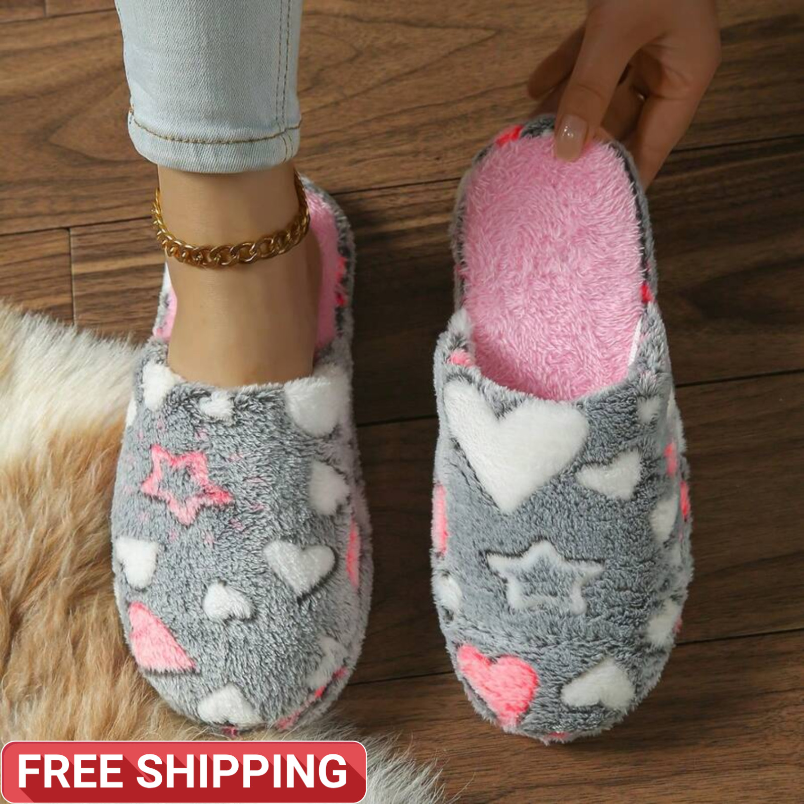 Women’s Winter Slippers – Soft & Comfortable Fuzzy Non-slip Indoor Slippers