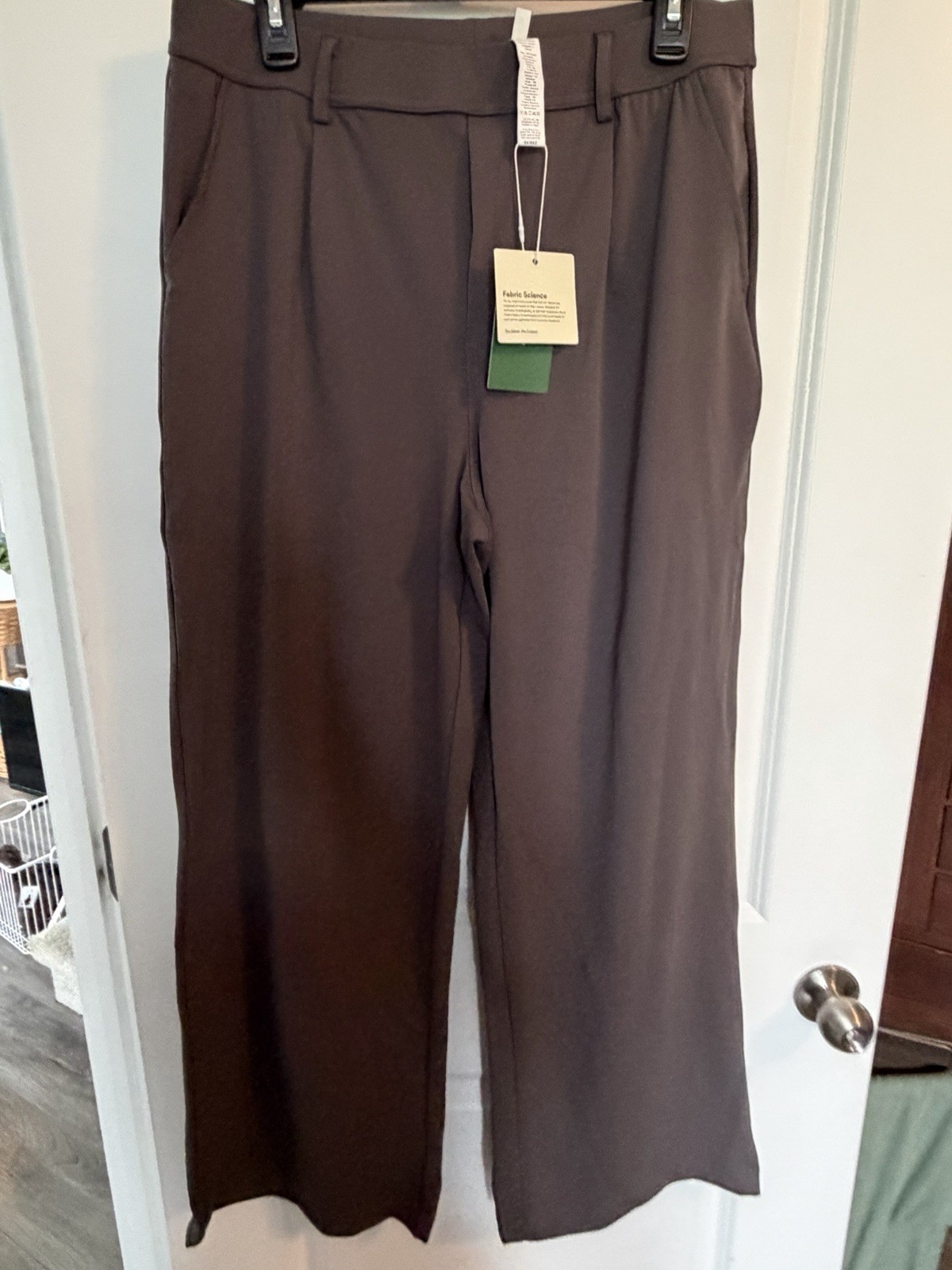 Halara Pull On Casual Pants Womens Large TALL Gray Flare Stretch Comfort Pockets