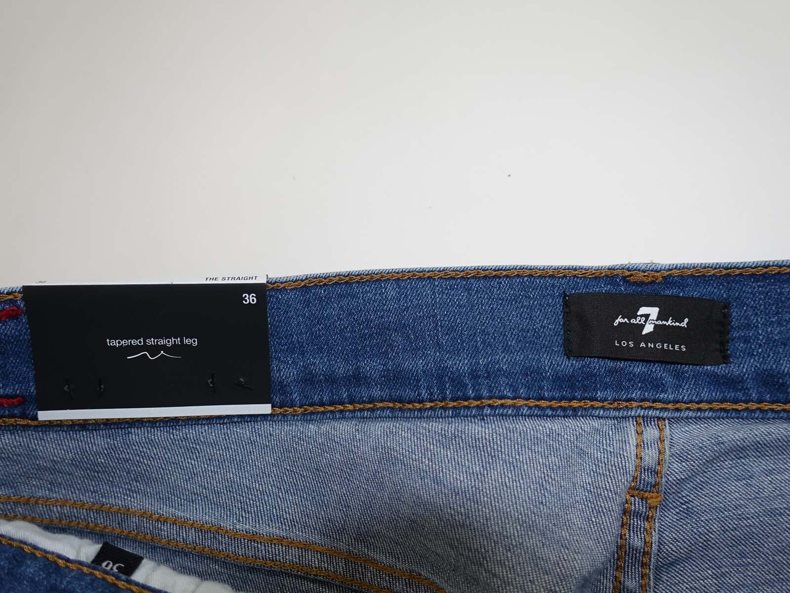 7 For All Mankind Men’s Tapered Straight Leg Jeans Size 36 x 33 NWT Laguna Wash
