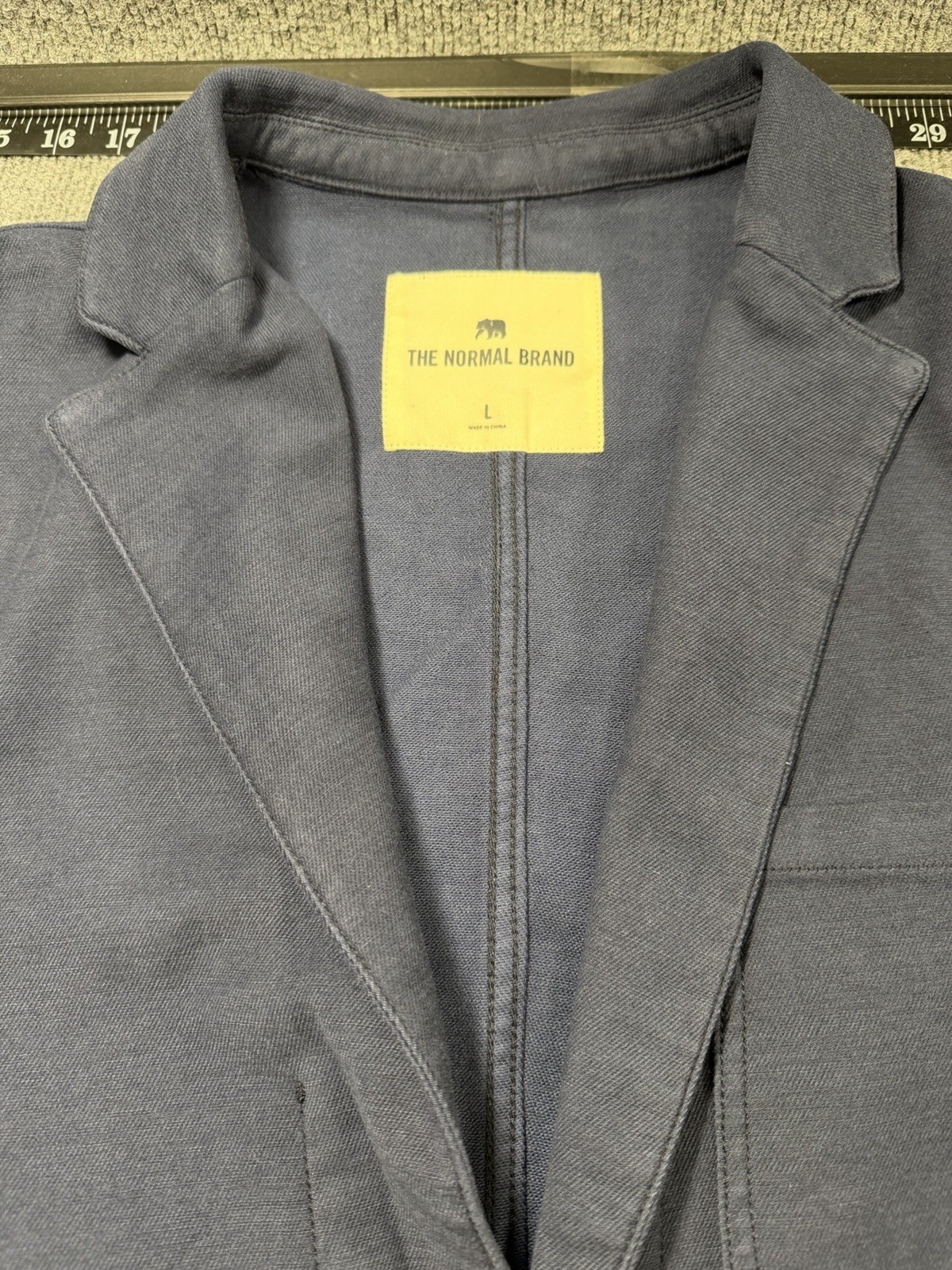 The Normal Brand Men’s Twill Cotton Blazer Blue Regular Fit Single-Breasted L