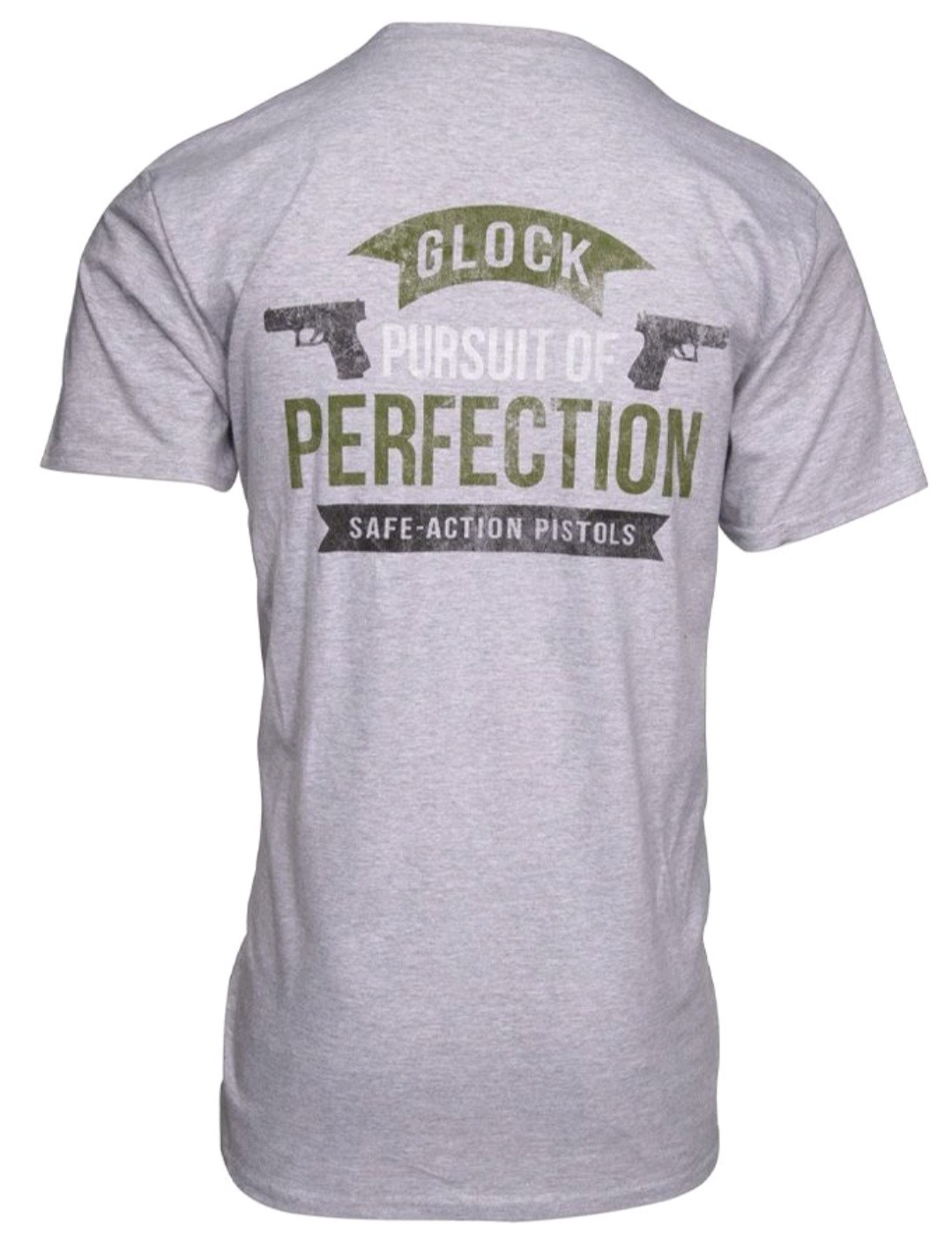 Glock Perfection T-Shirt Gray Cotton Short Sleeve Small Cotton Blend