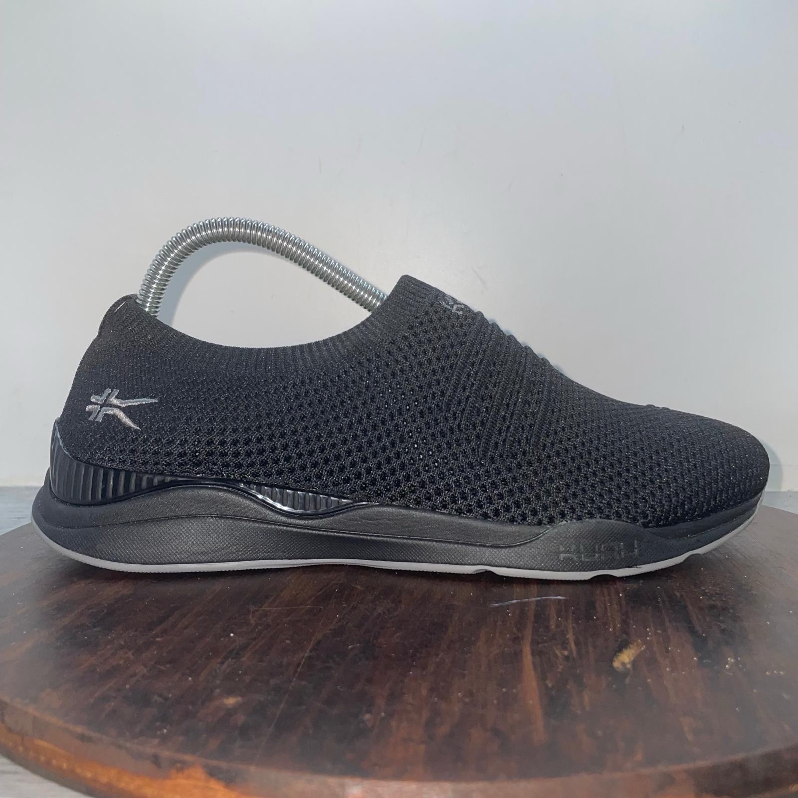 Kuru Shoes Womens 9 Stride Slip On Sneakers Knit Stretch Black Comfort