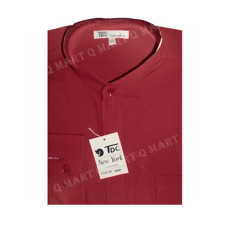 Mens’ mandarin collar ( banded collar) dress shirt by Fotino Landi Style SG01
