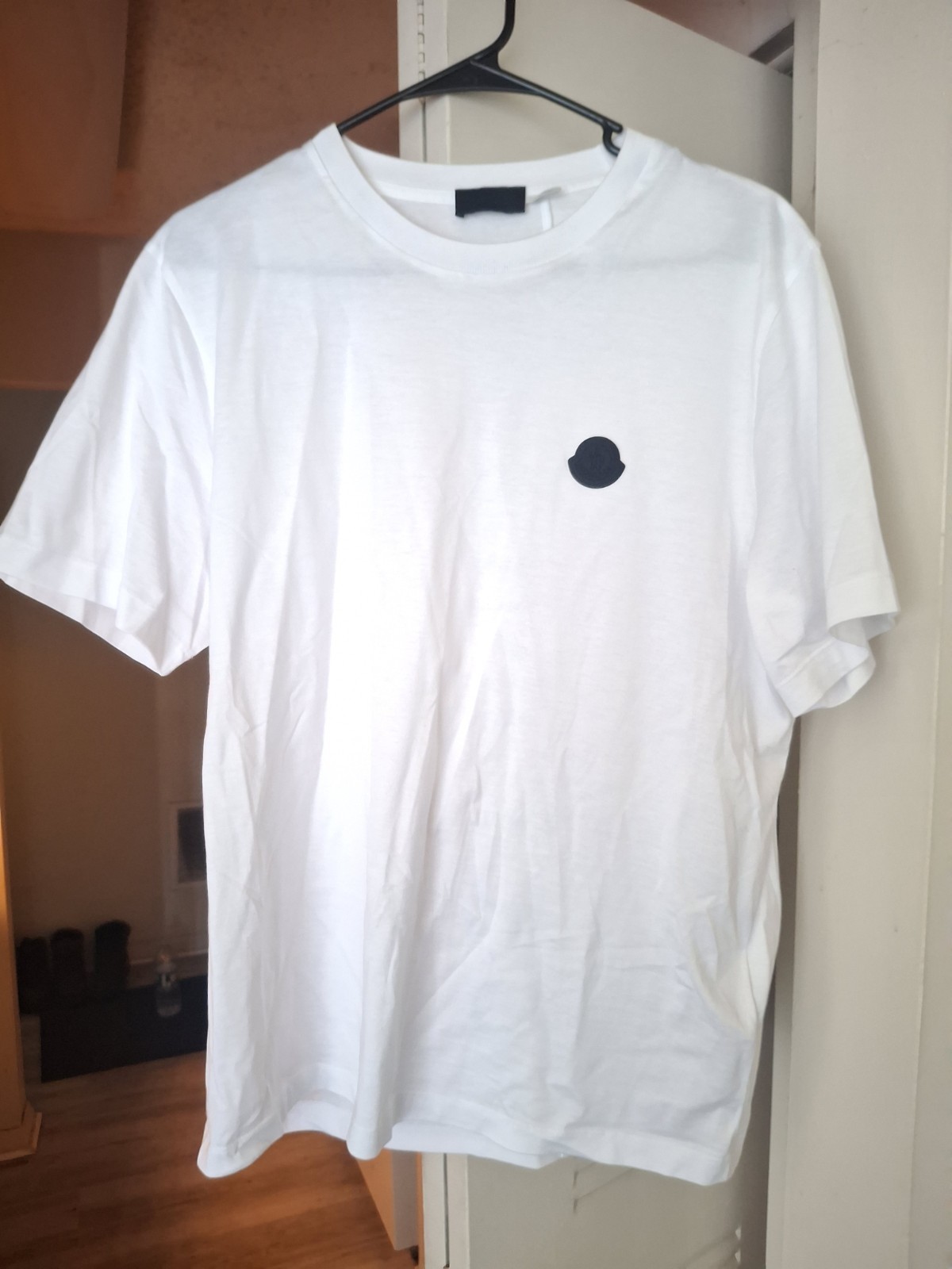 Moncler Mens Logo Tee Shirt Size Medium, White NWOT MSRP $300