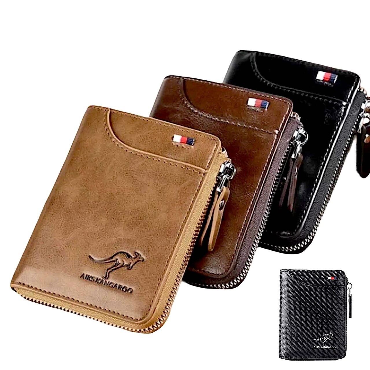 Waterproof Mens RFID Blocking Leather Wallet Credit Card ID Holder Zipper Purse
