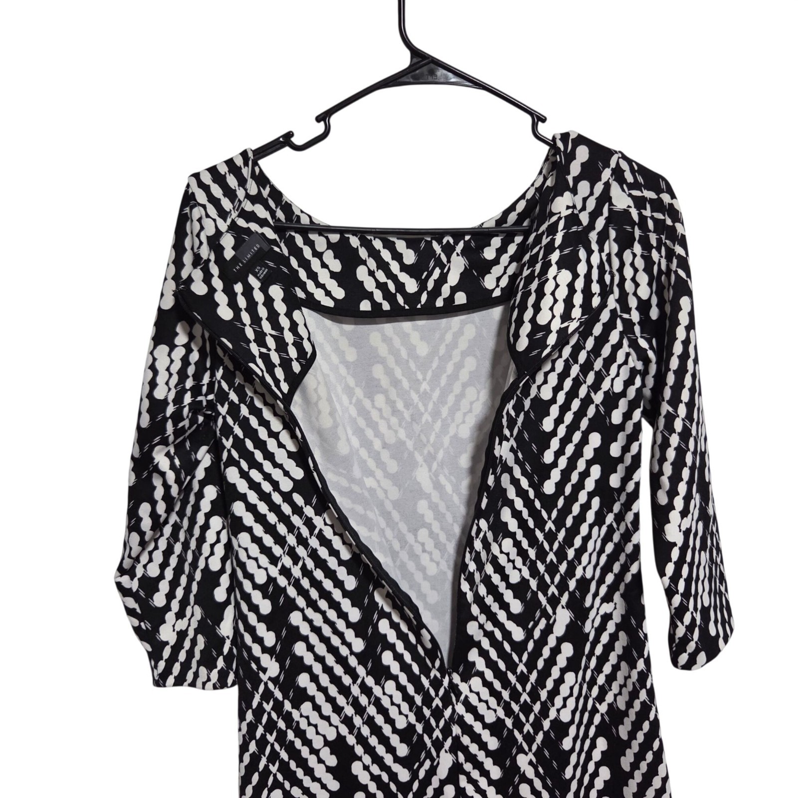 The Limited Shift Dress Size XS Black White Geometric Print Retro Y2K 70s Look