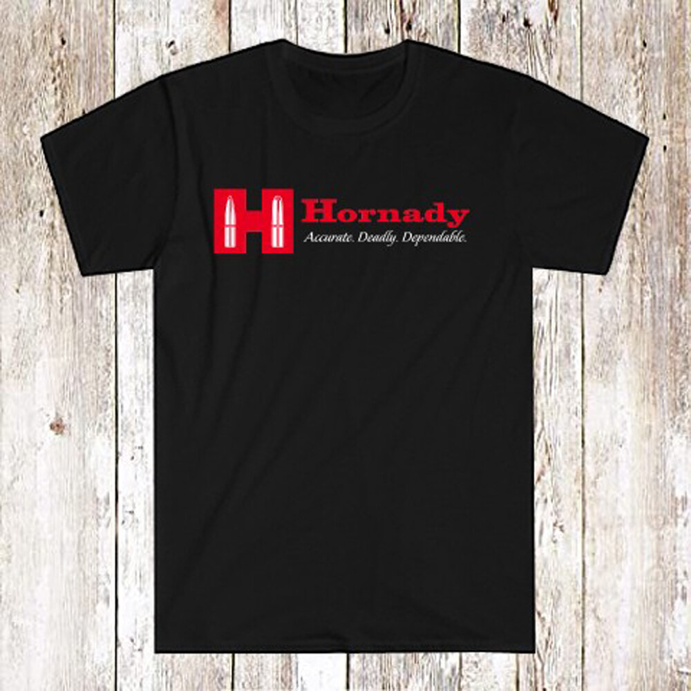 Hornady Guns Firearms Men’s Black T-Shirt Size S-5XL