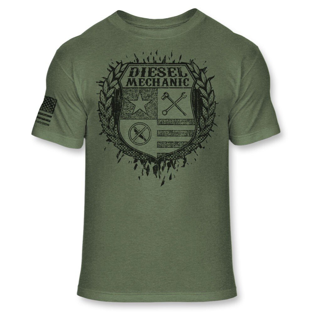 Diesel Mechanic Crest T-Shirt – Coat of Arms – Diesel Technician Badge – A230