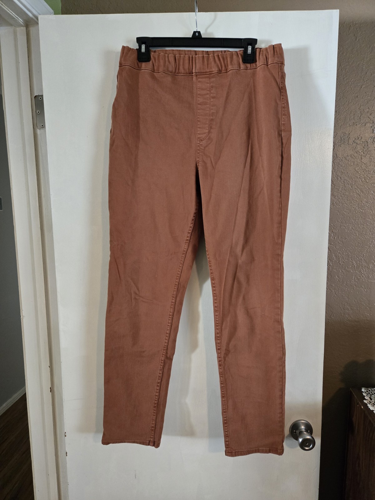 Soft Surroundings Brown Corduroy Paperbag Pants Slim Tapered Drawstring L