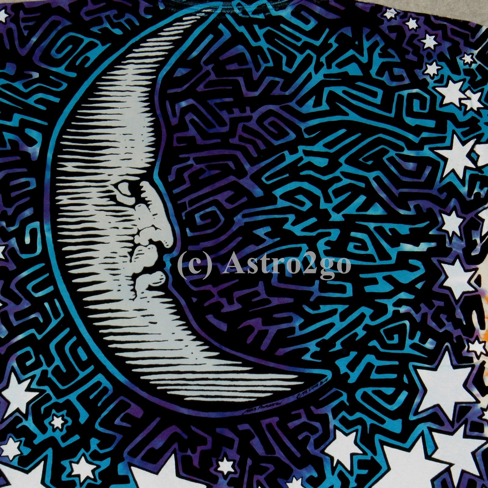 SUN MOON–Liquid Blue 2 sided Day Night Space Astronomy Science T shirt S-7XL
