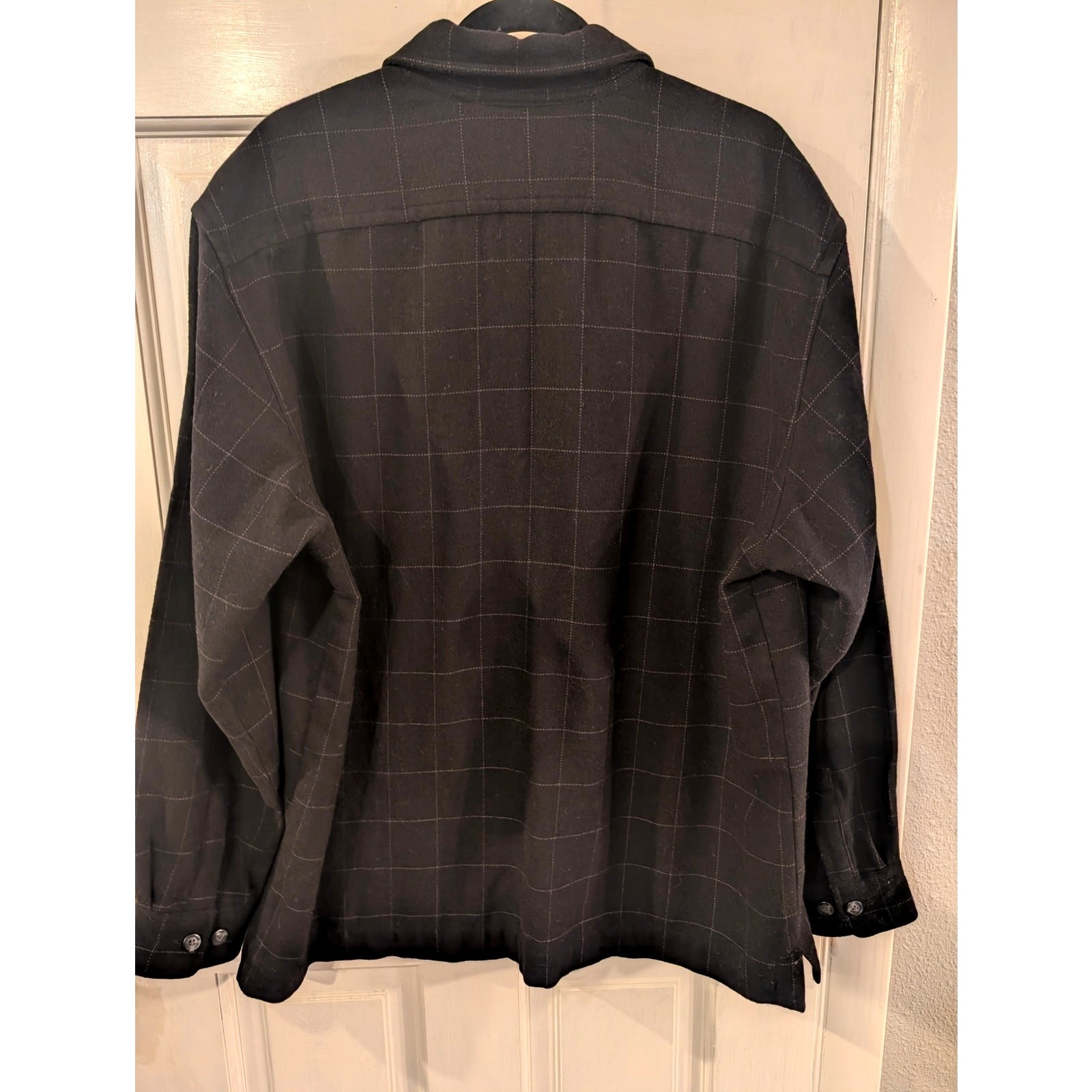 Eddie Bauer Men’s Large Button-Down Plaid Fleece Wool Shacket