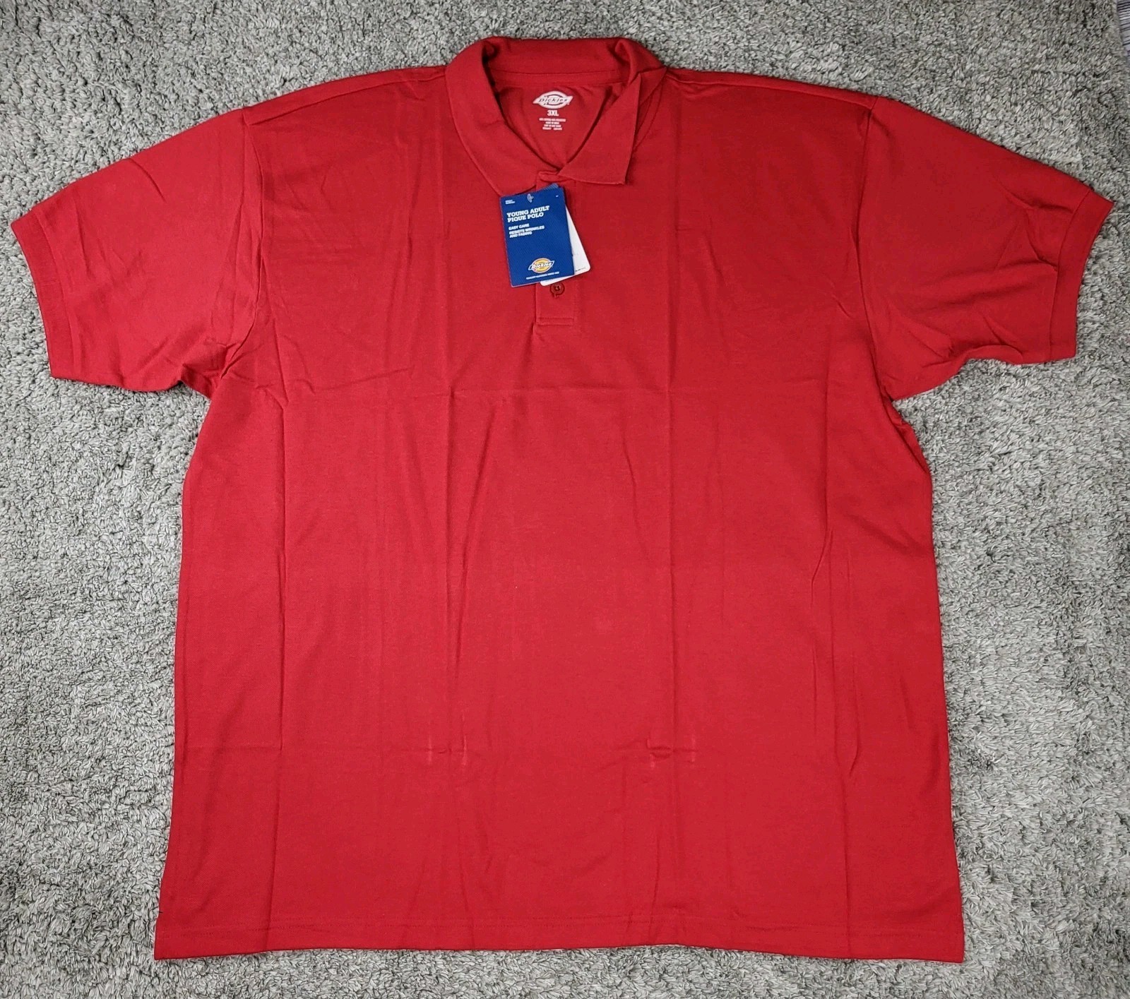 Dickies Polo Shirt Men’s 3XL Red 3 Button New Pique Cottton Blend