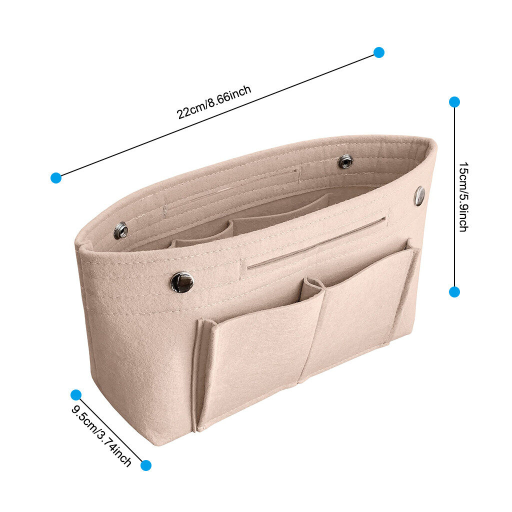Felt Purse Handbag Organizer Insert Multi pocket Storage Tote Shaper Liner Bag