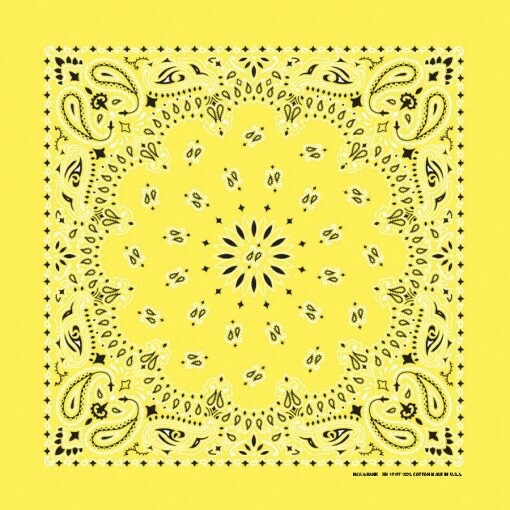 Yellow Paisley 22×22 Bandanna