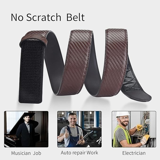Tsa Approved Non Metal Nickel Free Hypoallergenic Belt Mechanic Buckleless No Sc