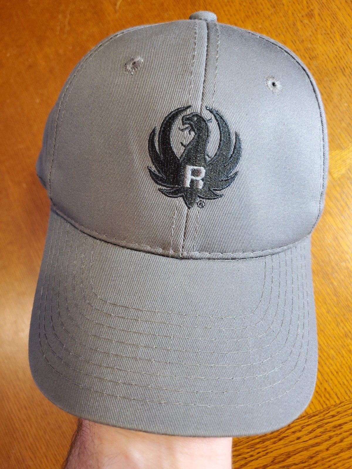 Ruger Firearms Charcoal Gray Cotton Strapback Cap Hat Embroidered