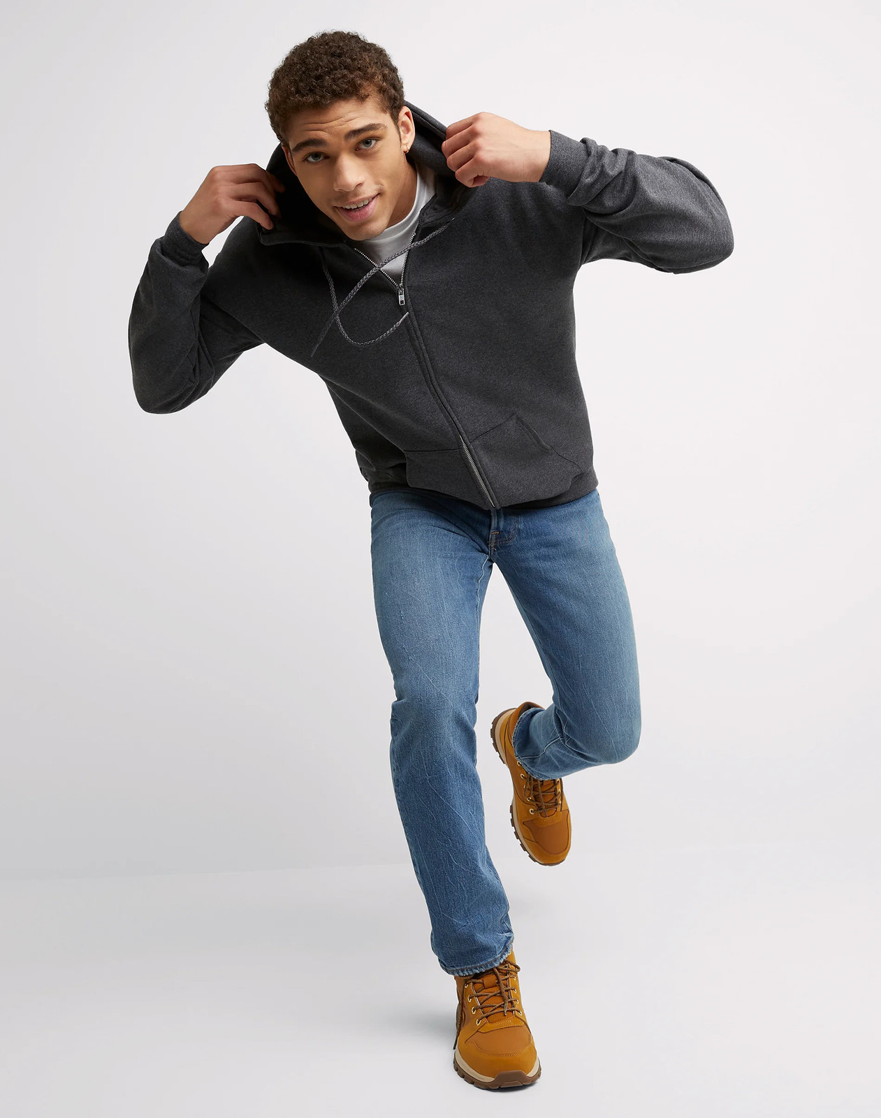 Hanes Full-Zip Hoodie Sweatshirt Ultimate Men’s Heavyweight Hood Fleece sz S-3XL
