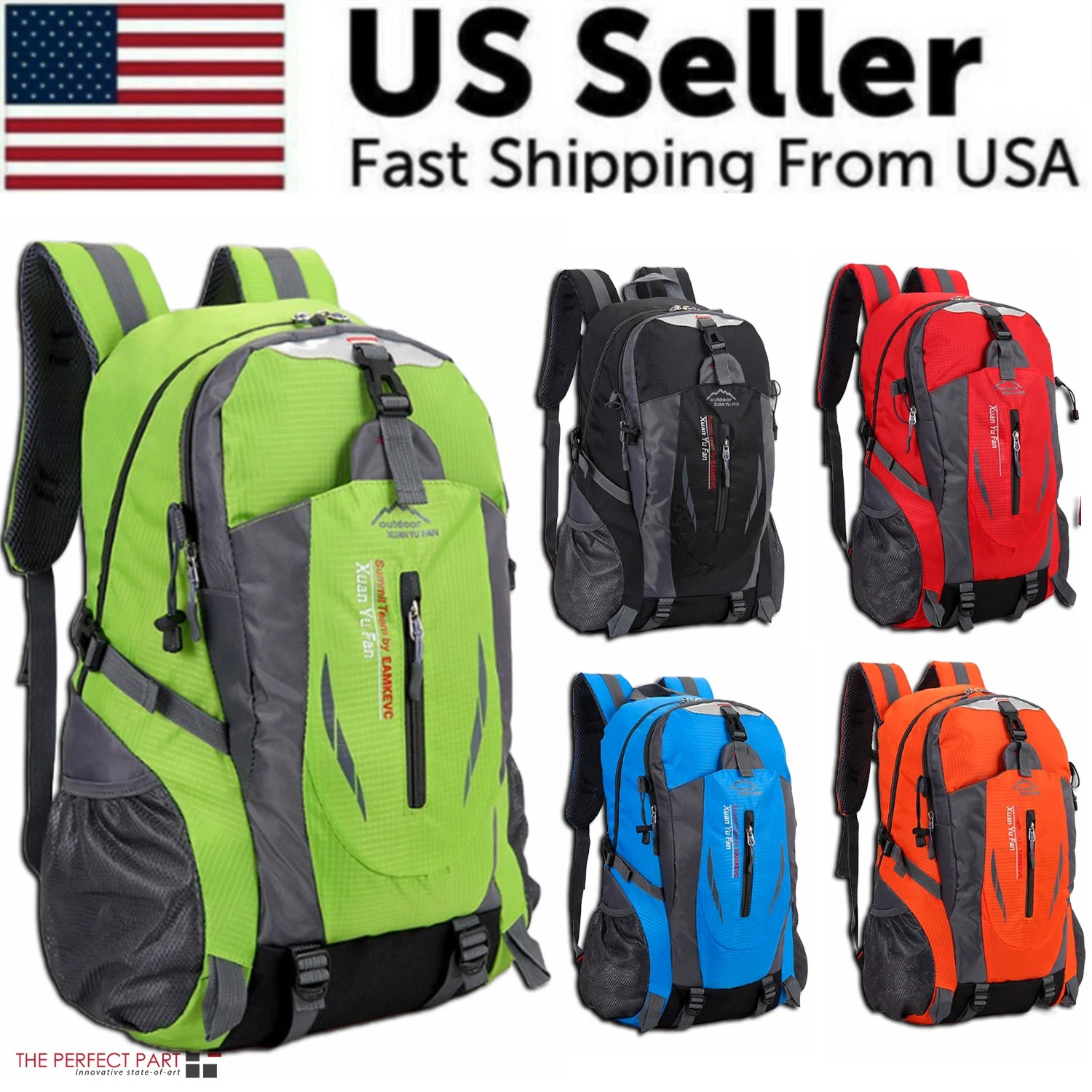 40L Men Women Travel Backpack Rucksack Camping Laptop Hiking School Book Bag