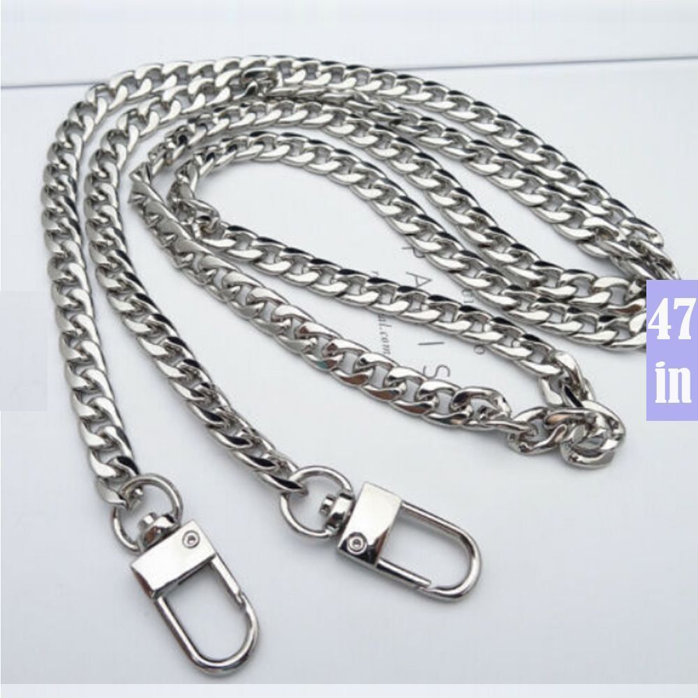 Purse Chain Strap Silver Handle Shoulder Crossbody Handbag Metal Replacement 47″