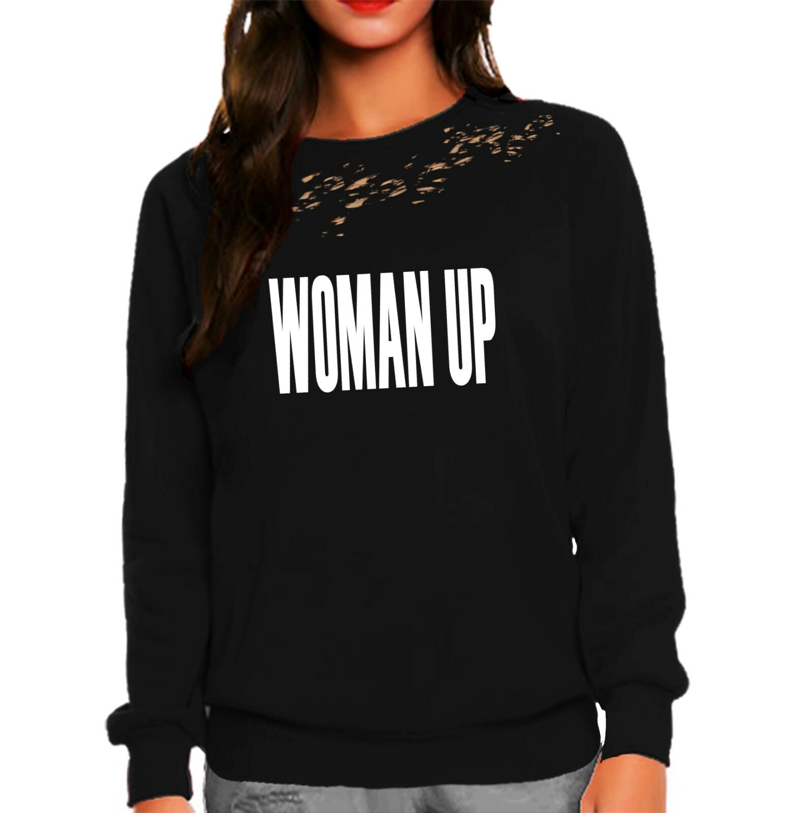 Woman Up sweatshirt USA heavy weight sweatshirt feminist girl power womens