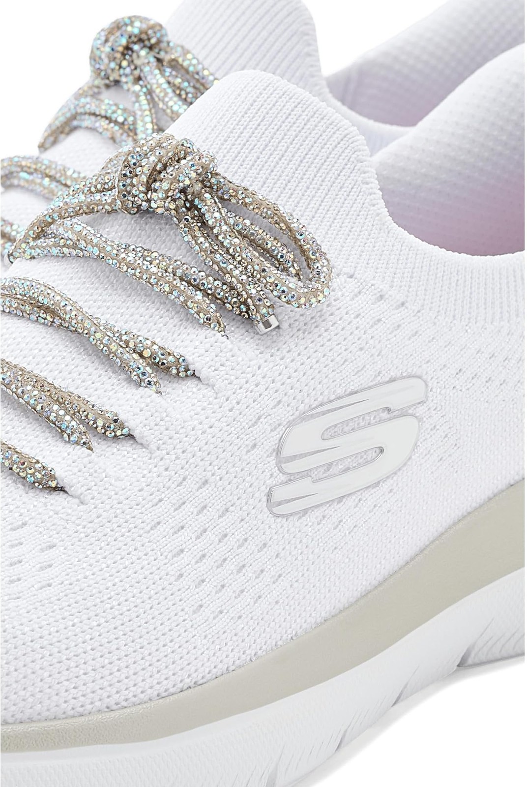Skechers Women’s Summits – Crystal Dream Hands Free Slip-ins – White – 8.5