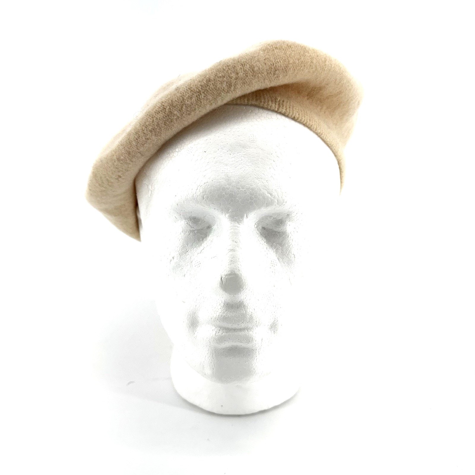 Scala Pronto Vintage Wool Beret Cream Tan Off White OSFM
